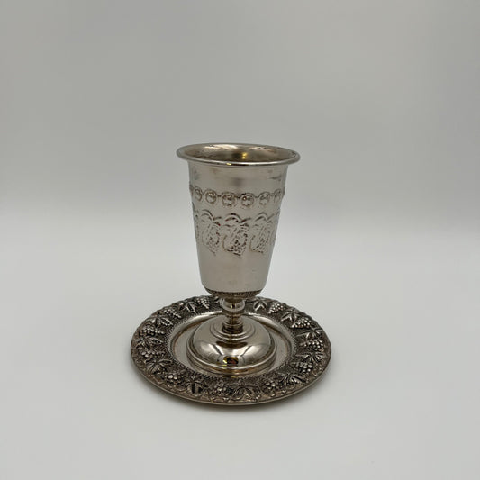 Silver Dipped Kiddush Cup & Plate
